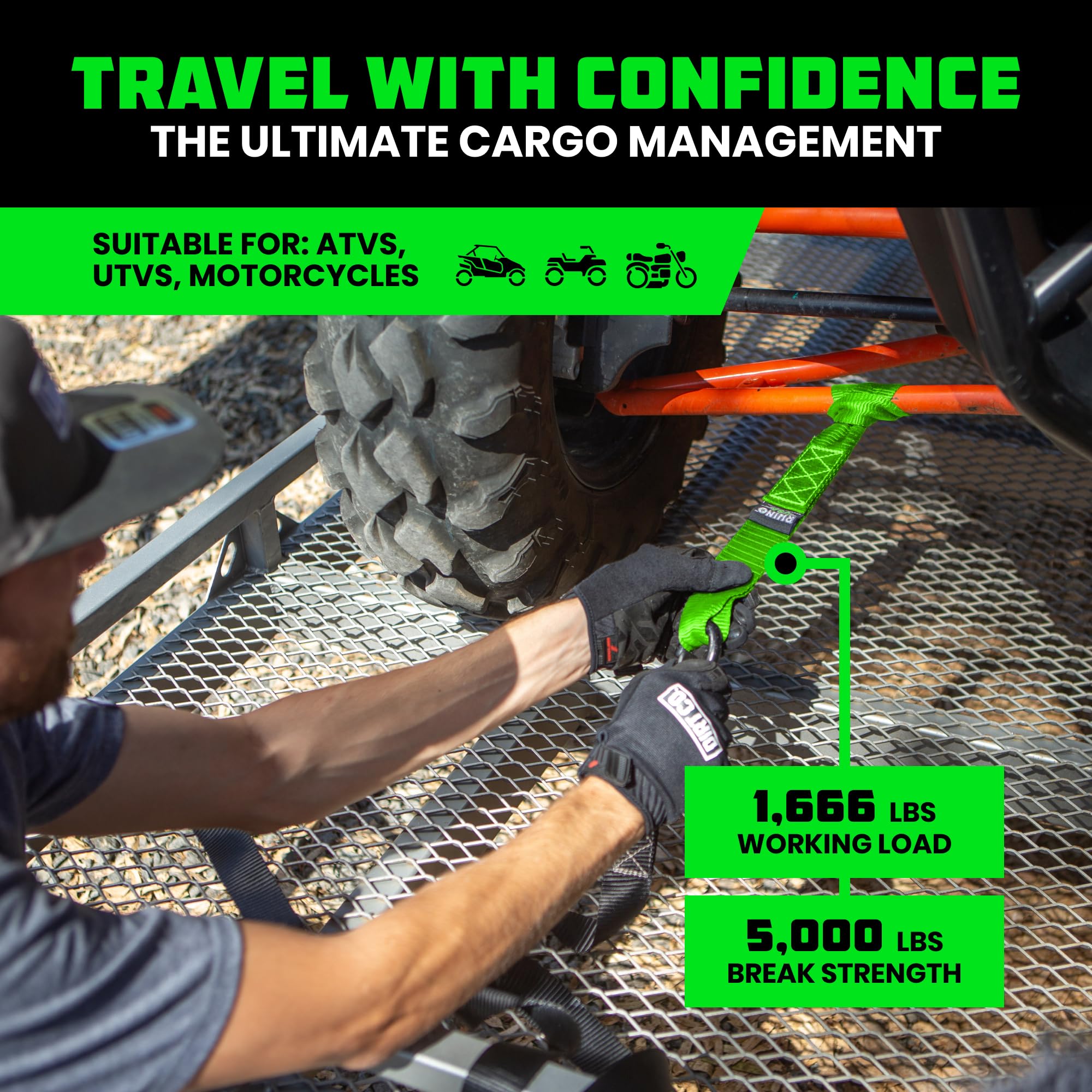 Rhino USA 5,000 lbs rated tie down for durable, heavy-load support.