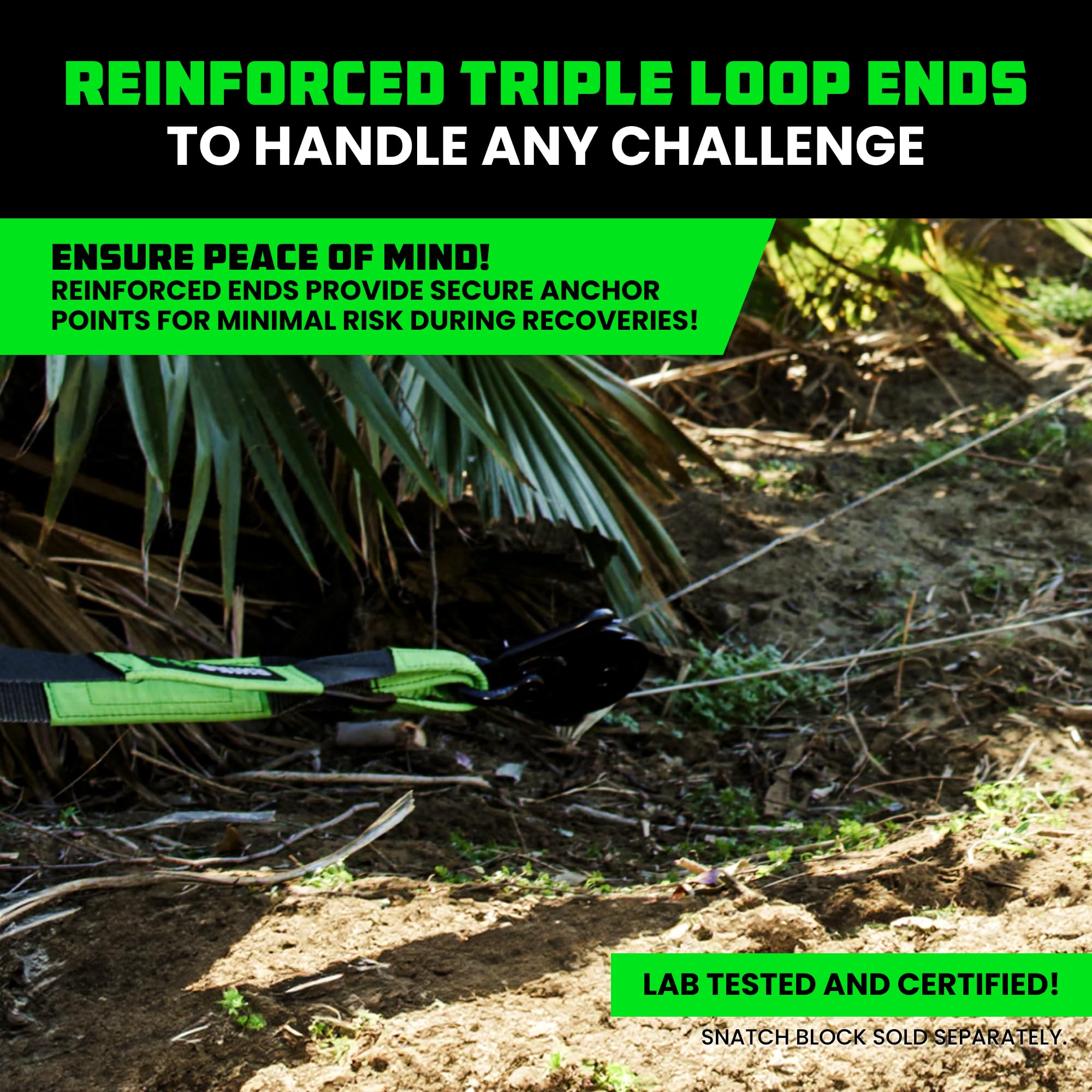 Rhino USA strap with triple reinforced ends reducing wear.