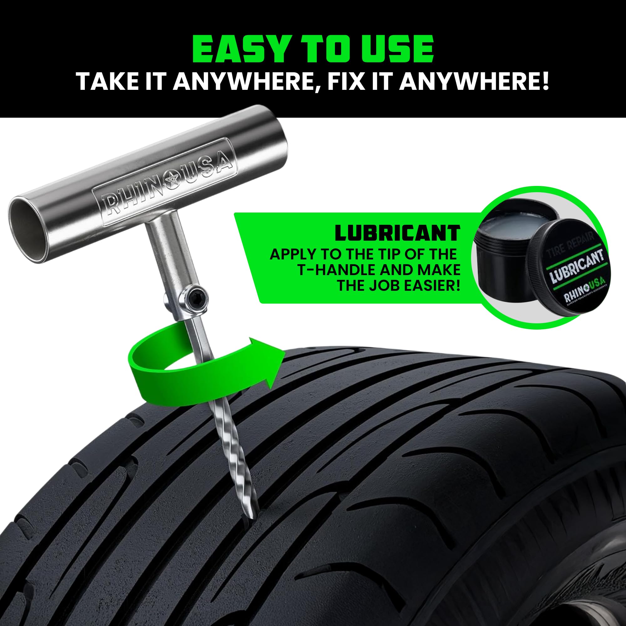 Rhino USA valve stems and cores for quick tubeless tire service.