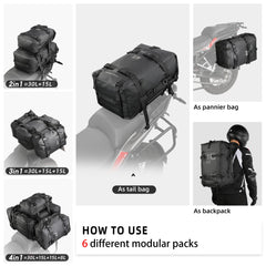 Rhinowalk 30L tail bag waterproof inner bag protects contents.