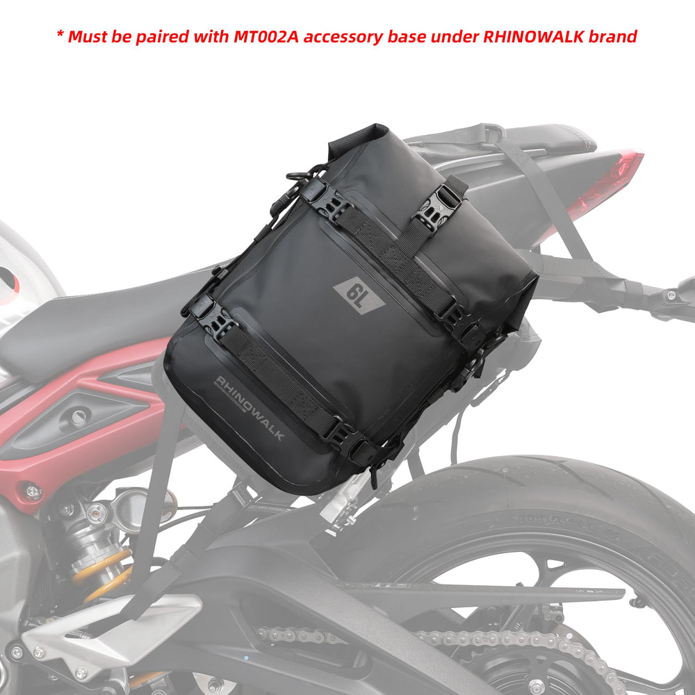 Rhinowalk 6L bag in action during a rain-soaked ride