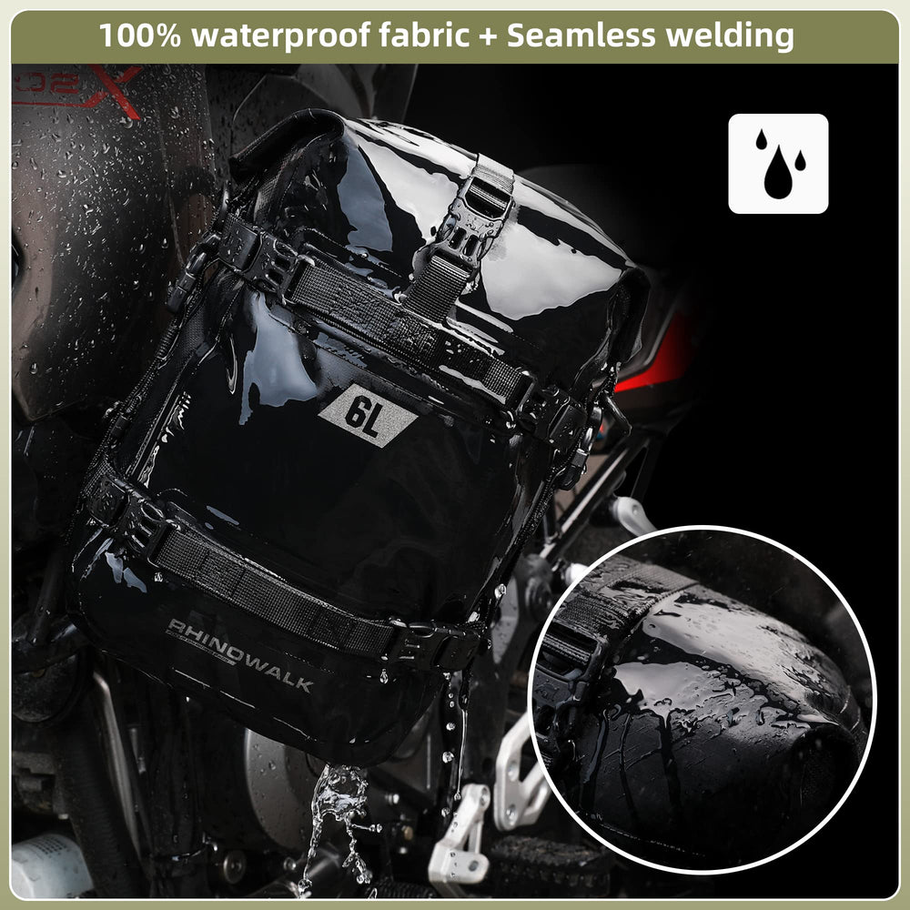 Rhinowalk cam buckle secured straps prevent loosening on rough terrain