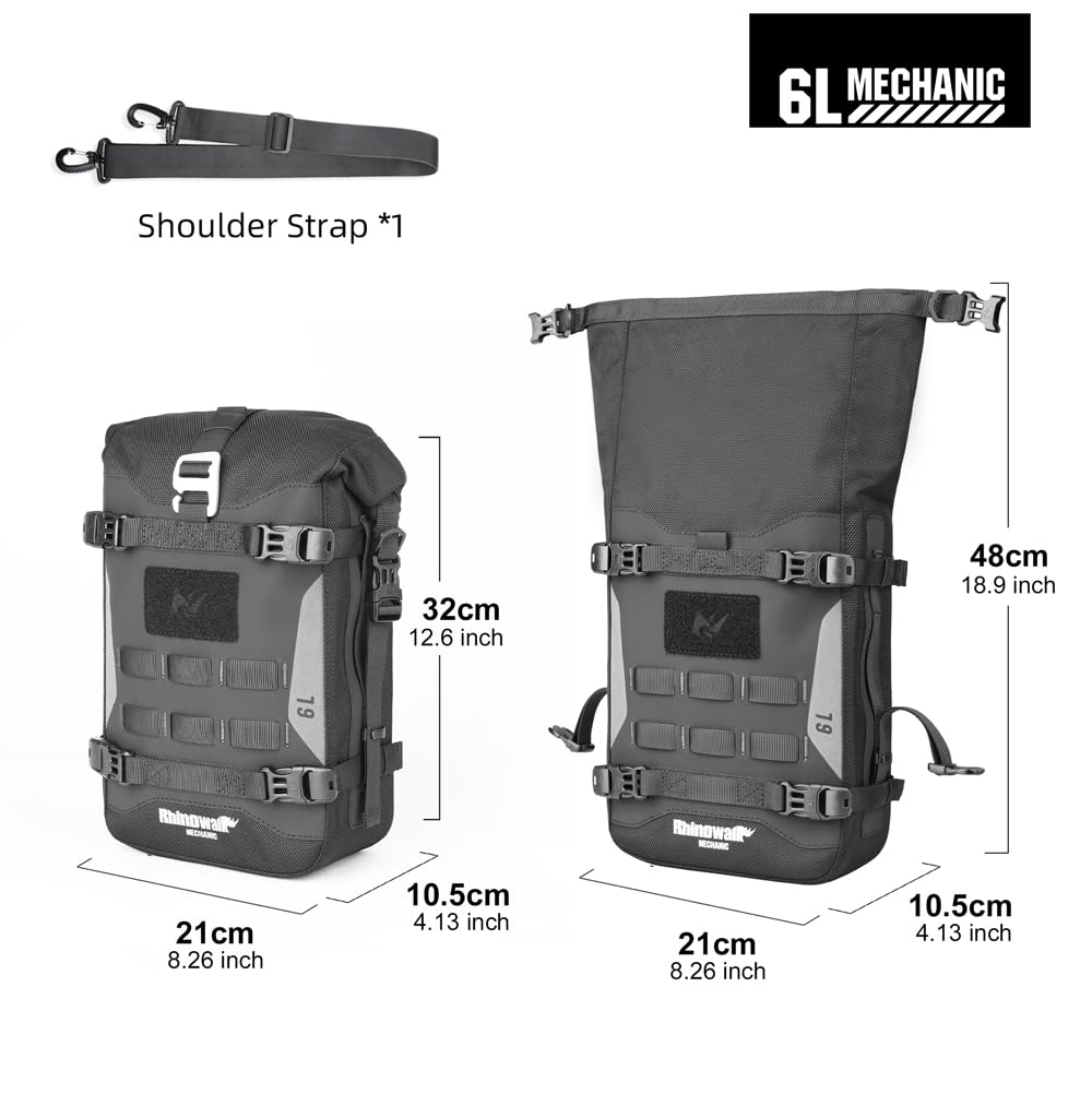 Rhinowalk frame bag close-up showing waterproof fabric and reinforced seams