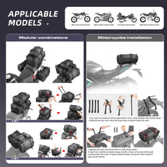 Rhinowalk modular buckles enable two to four bag configurations for flexible packing.