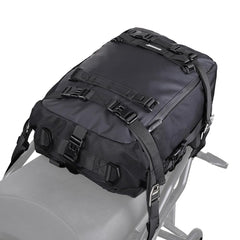 Rhinowalk 20L tail bag mounted on rear rack for organized rides.
