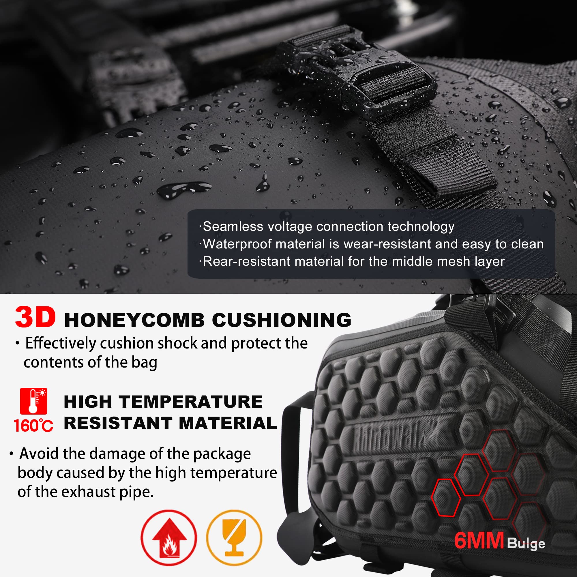 Rhinowalk roll-up design enables compact packing on the go.