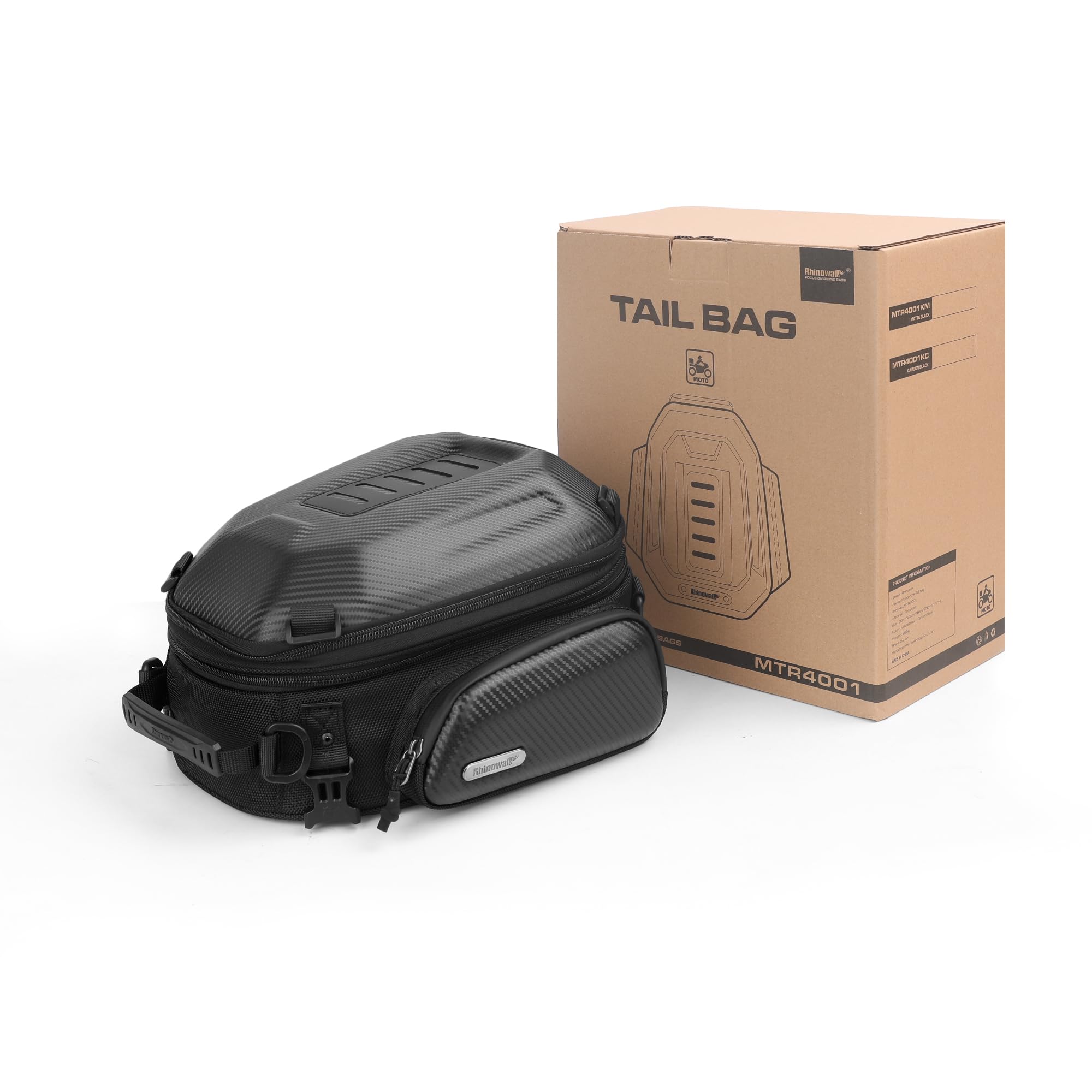 Rhinowalk tail bag with 4-point straps mounts securely on most bikes