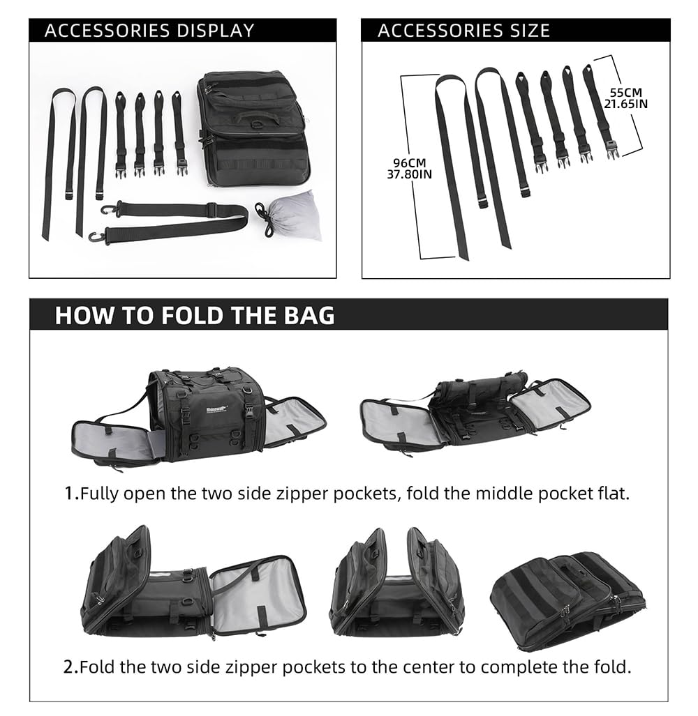 Rhinowalk tail bag bottom anti slip for stable mounting