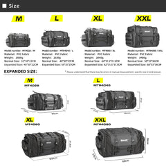 Rhinowalk tail bag four-point fixation keeps luggage stable on uneven roads