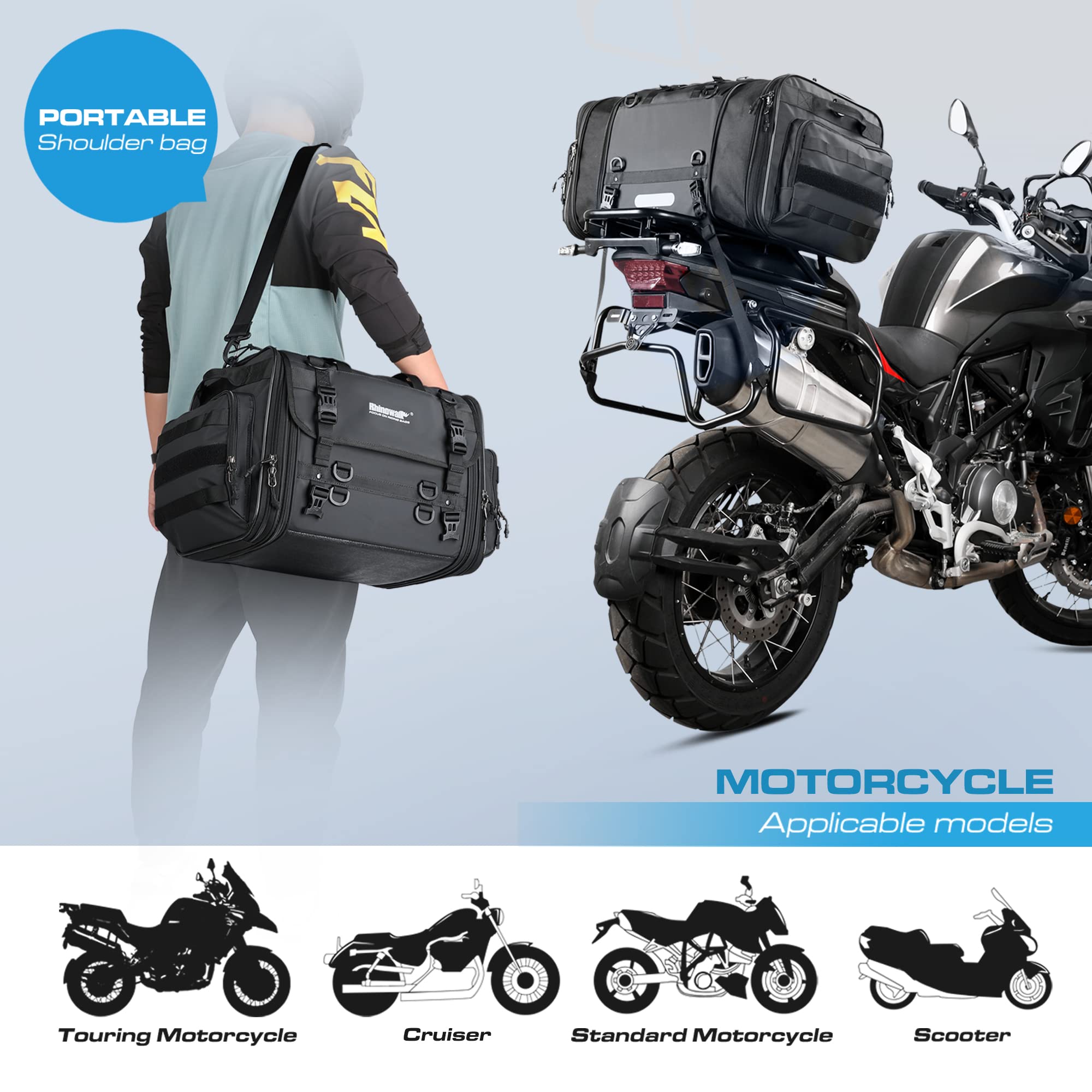 Rhinowalk tail bag rain cover protects gear from rain and wind