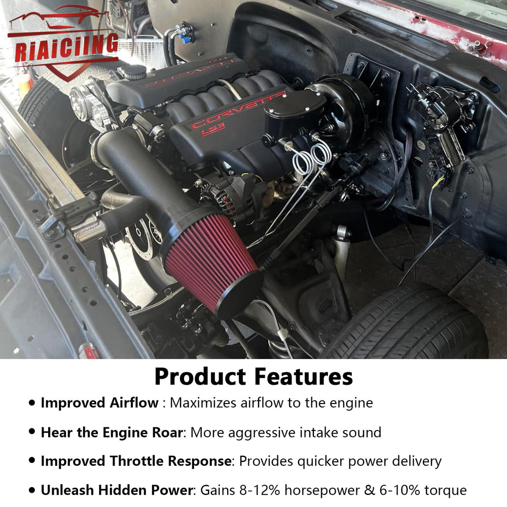 RiAiCiING high-flow air filter close-up highlighting high filtration efficiency.