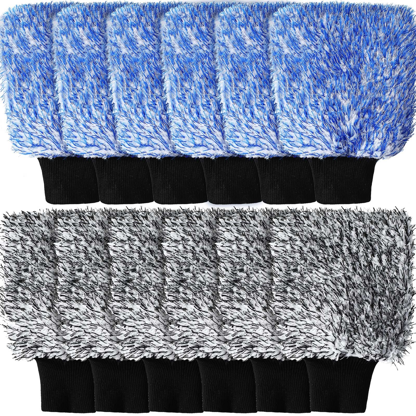 Riakrum dual-color car wash mitts with soft microfiber for scratch-free cleaning.