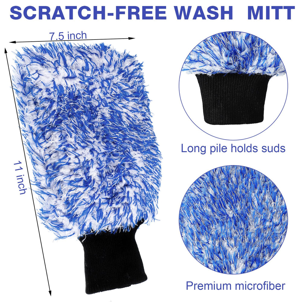 Soft, dense microfiber detail on Riakrum mitts for deep cleaning.