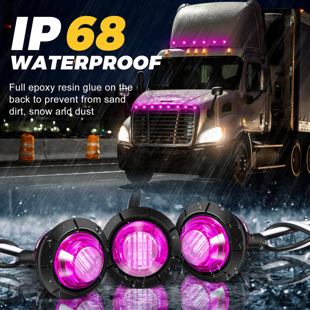Riakrum purple 12V marker light adds distinctive style and signal.