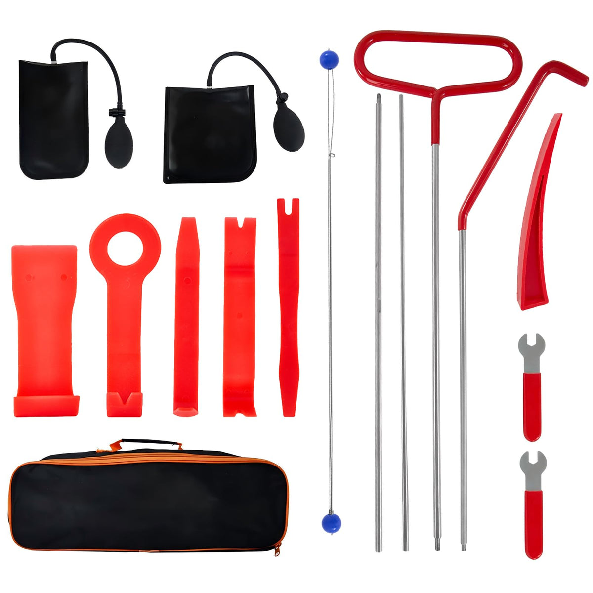 Ricenp portable repair tools kit with 16 pieces for organized auto repairs