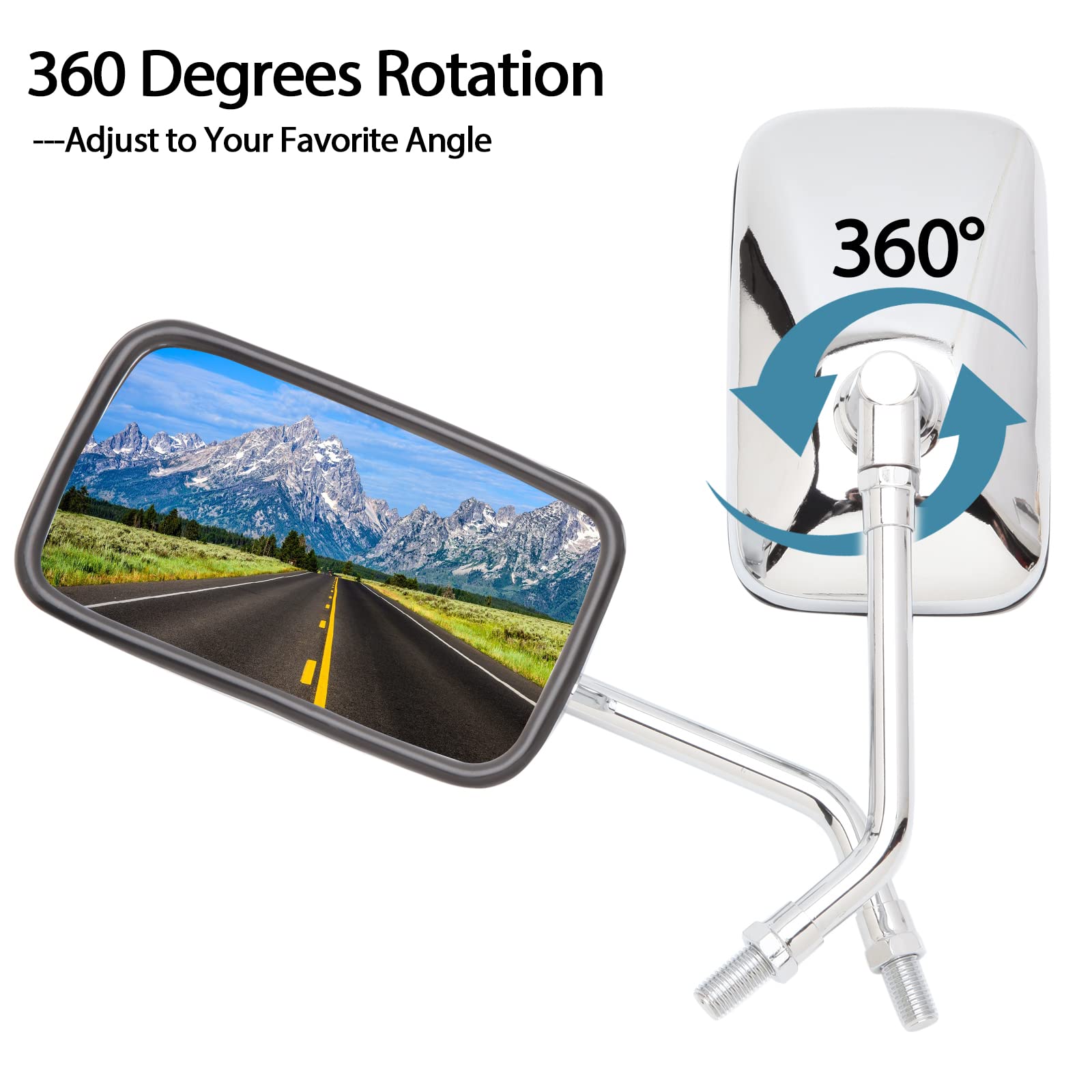 Rich Choices aluminum stem chrome mirror with sturdy support for daily commuting