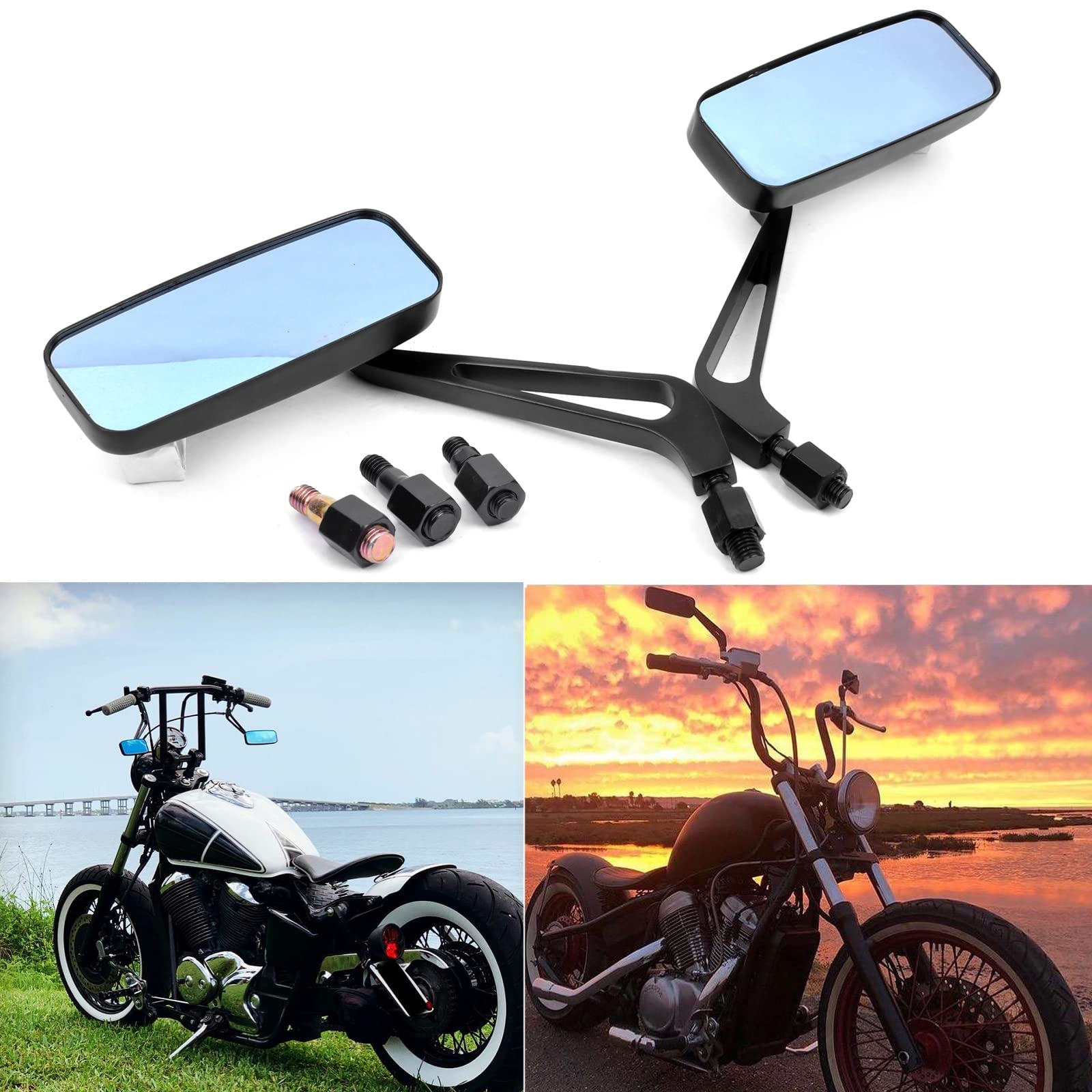 Rich Choices rectangle mirror with aluminum housing for durable ride visibility