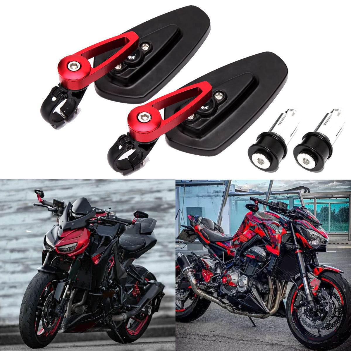 Rich Choices bar end mirror left mounted for safer lane changes