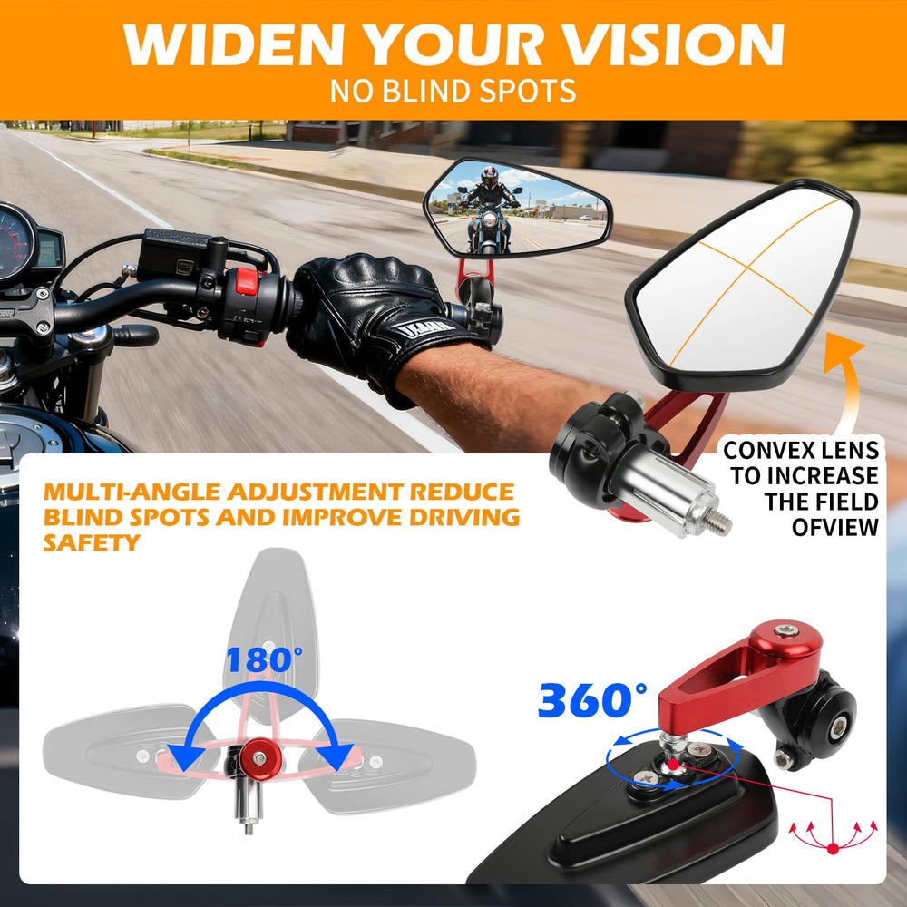 Rich Choices bar end mirror right mounted for enhanced rear view