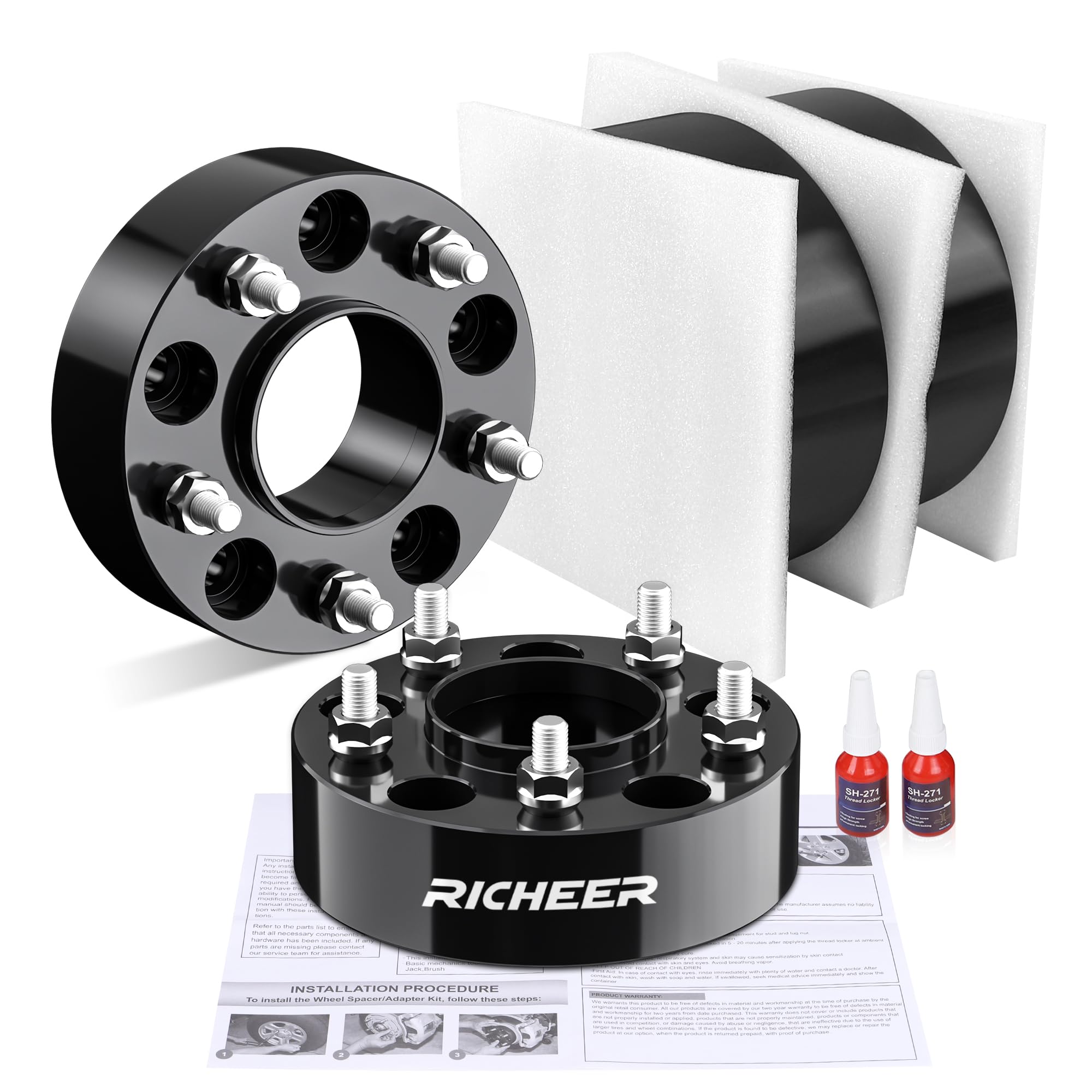 Richeer 2in spacer packaging and included hardware