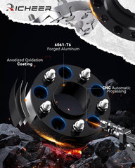 Richeer 71.5 mm center bore spacers provide proper hub fit.