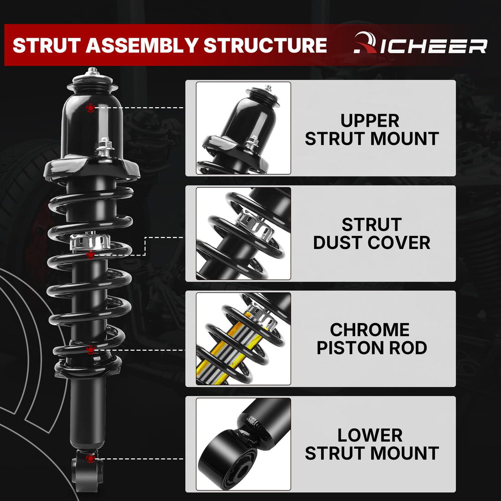 Richeer damping rod and cap ensure durable, corrosion resistant performance.