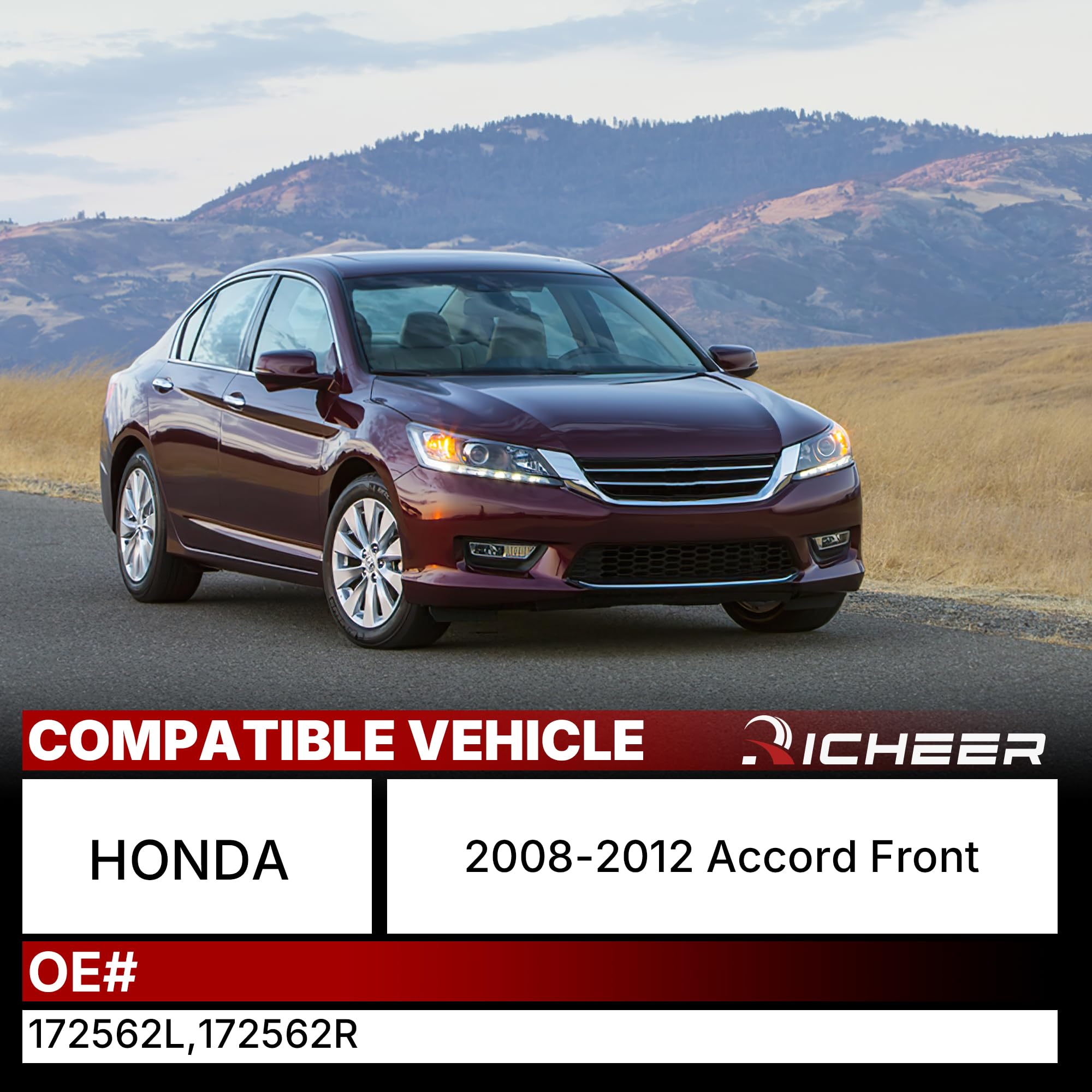 Richeer front struts assembly 172562R for Honda Accord improves ride comfort and control