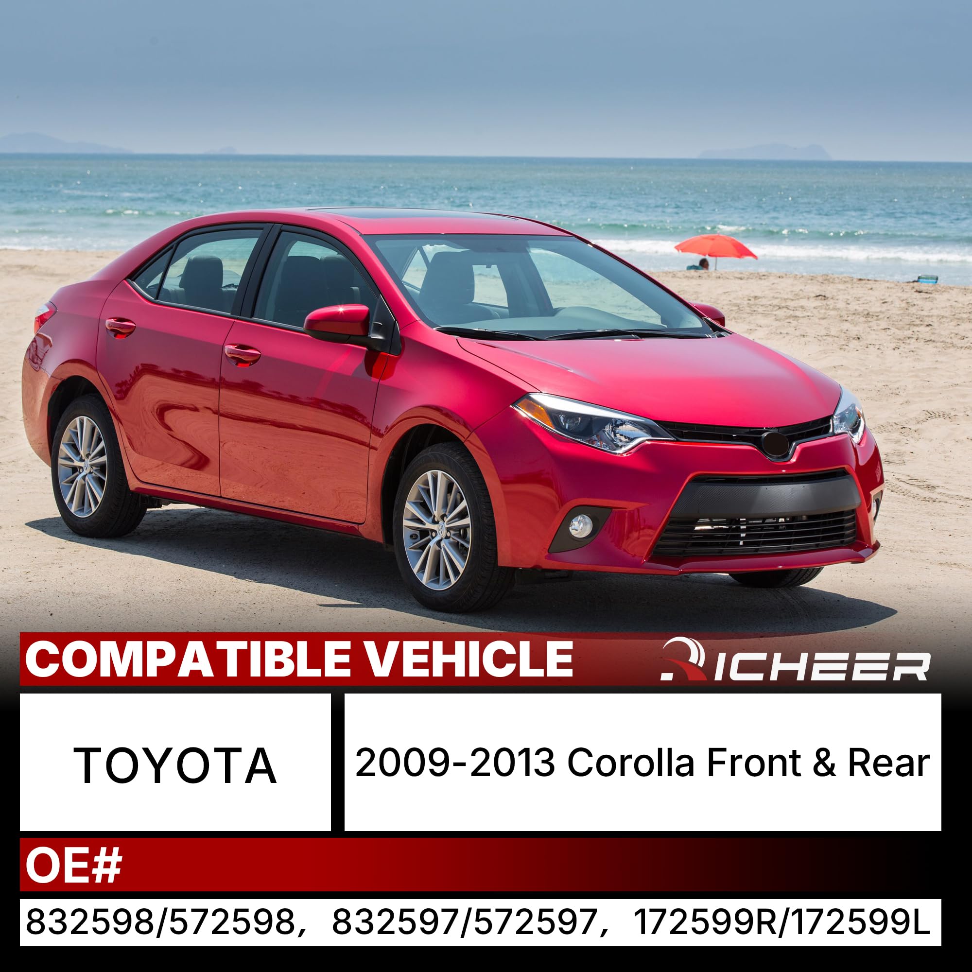 Richeer rear strut assembly for Corolla smooths bumps and improves handling.
