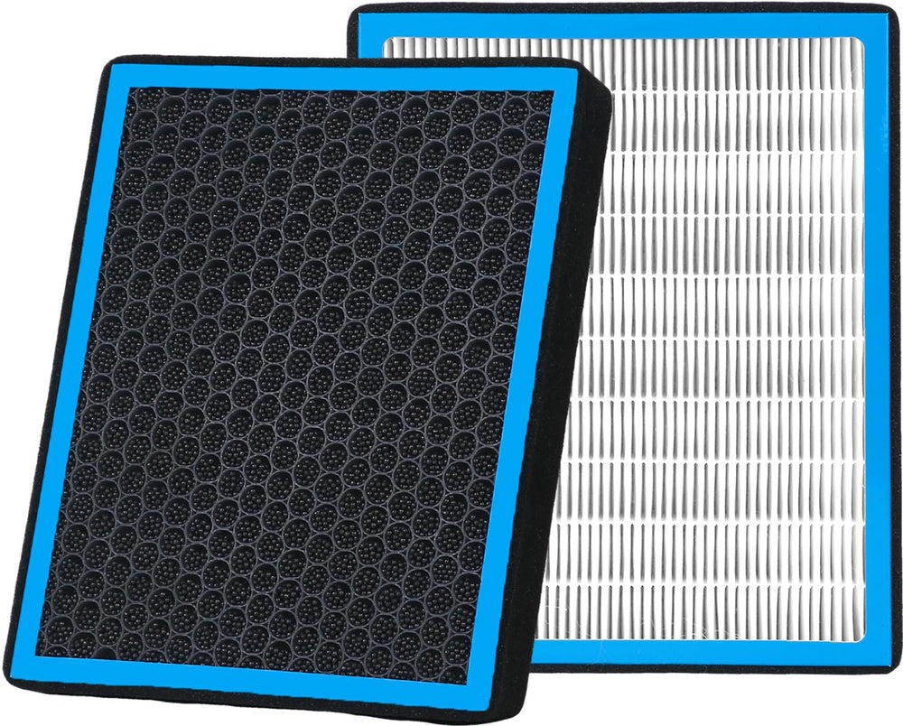 Richwei CF12772 cabin air filter close-up shows activated carbon for odor control.