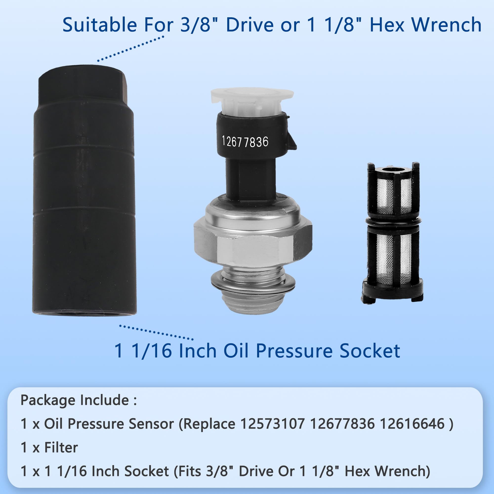 RICHWEI installation socket supports 3/8 drive and 1 1/8 hex.