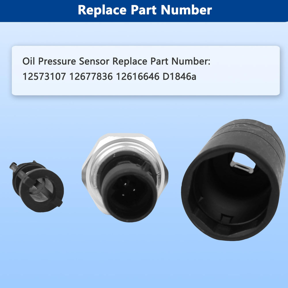 RICHWEI oil pressure sensor mounted in a GM engine bay (Silverado).