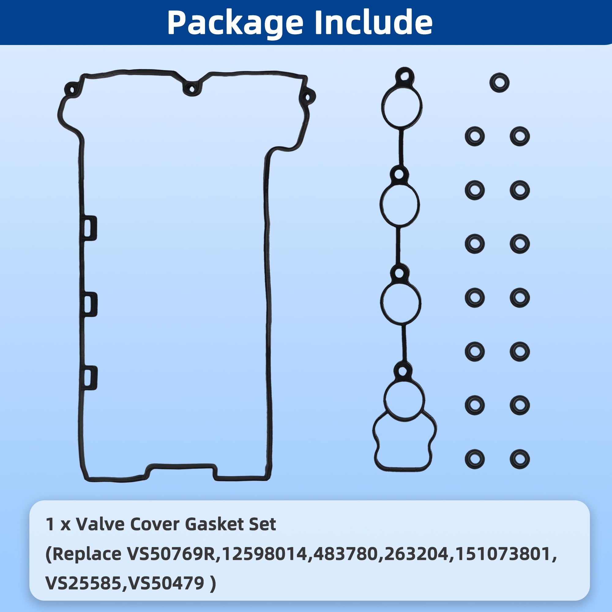 VS50769R components laid out with clear labeling to simplify ordering.