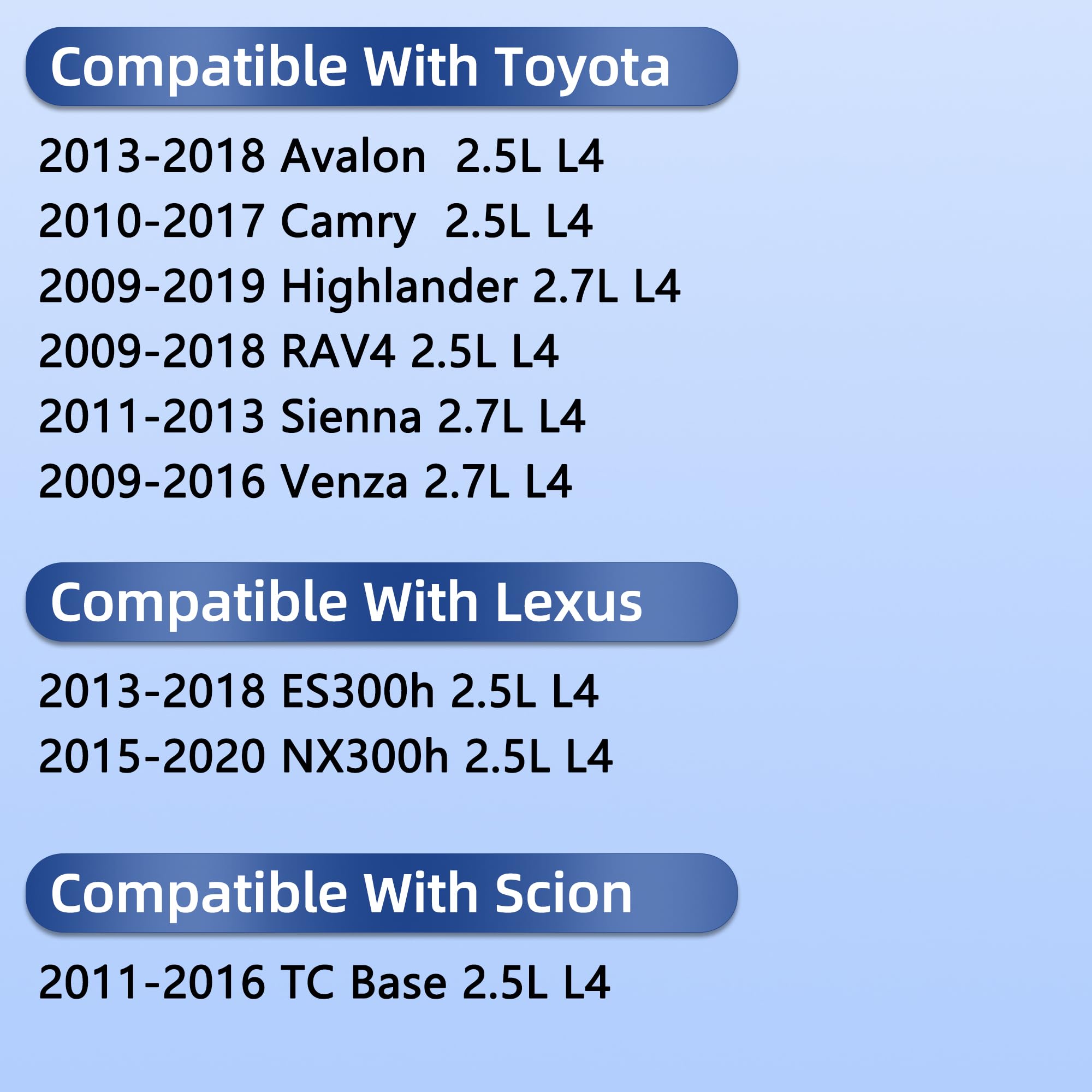 Gasket set for Toyota Highlander 2.7L; durable seal under engine heat and vibrations.