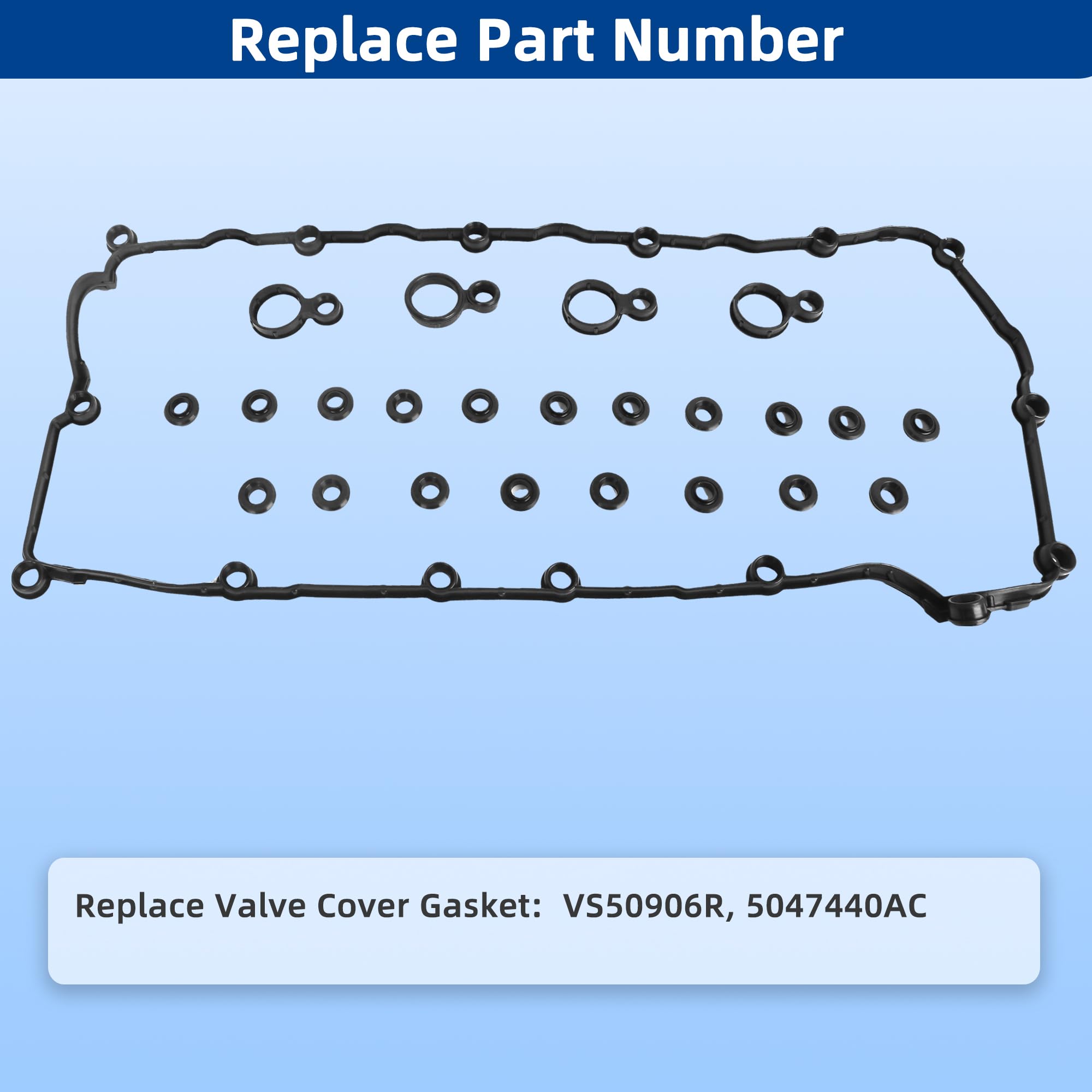 RICHWEI VS50906R engine valve cover gasket set for Jeep Renegade 2.4L engines, supports durable performance.