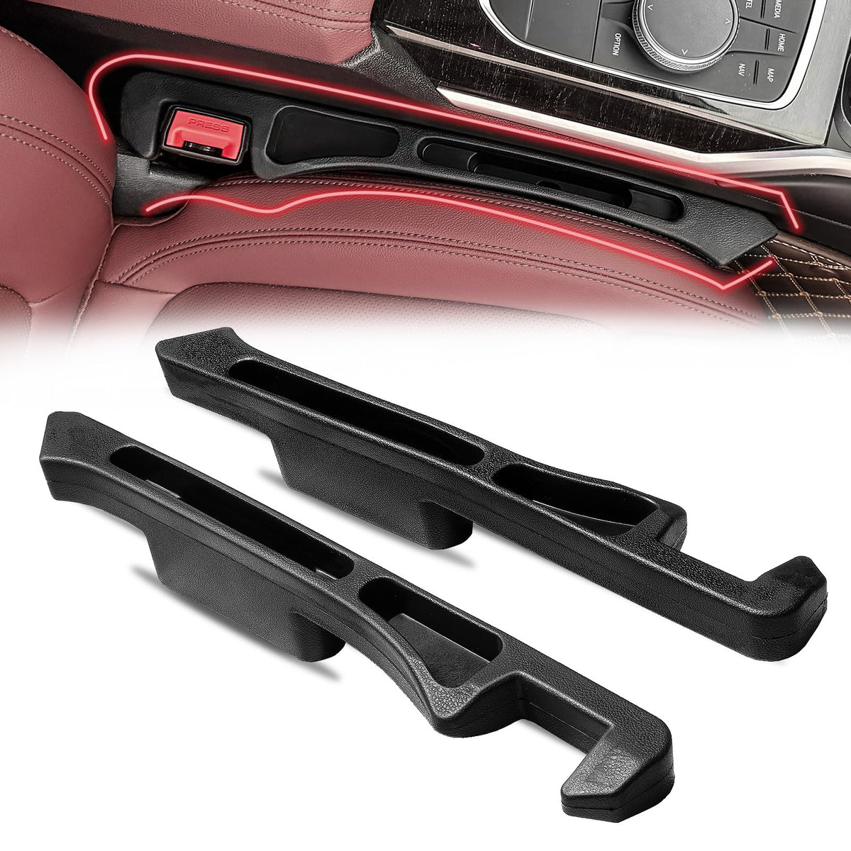 Ricozoda car seat gap filler insert keeps keys and phone within easy reach