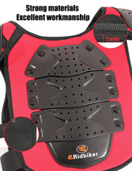 RIDBIKER knee shin guards with 3D PP protection and adjustable straps for secure fit.