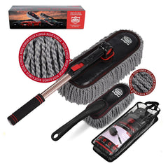 RIDE KINGS car duster with extendable handle reaches high areas without bending.