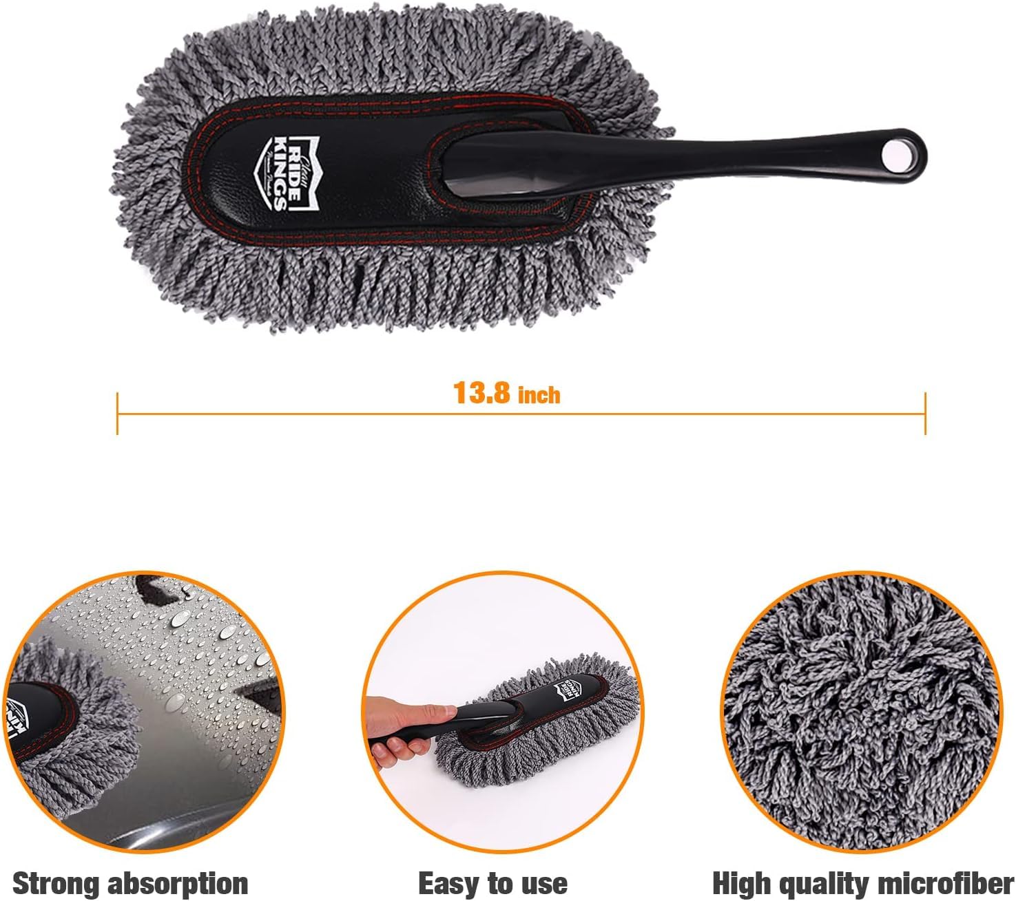 RIDE KINGS rotatable head enables multi-angle cleaning on curves.