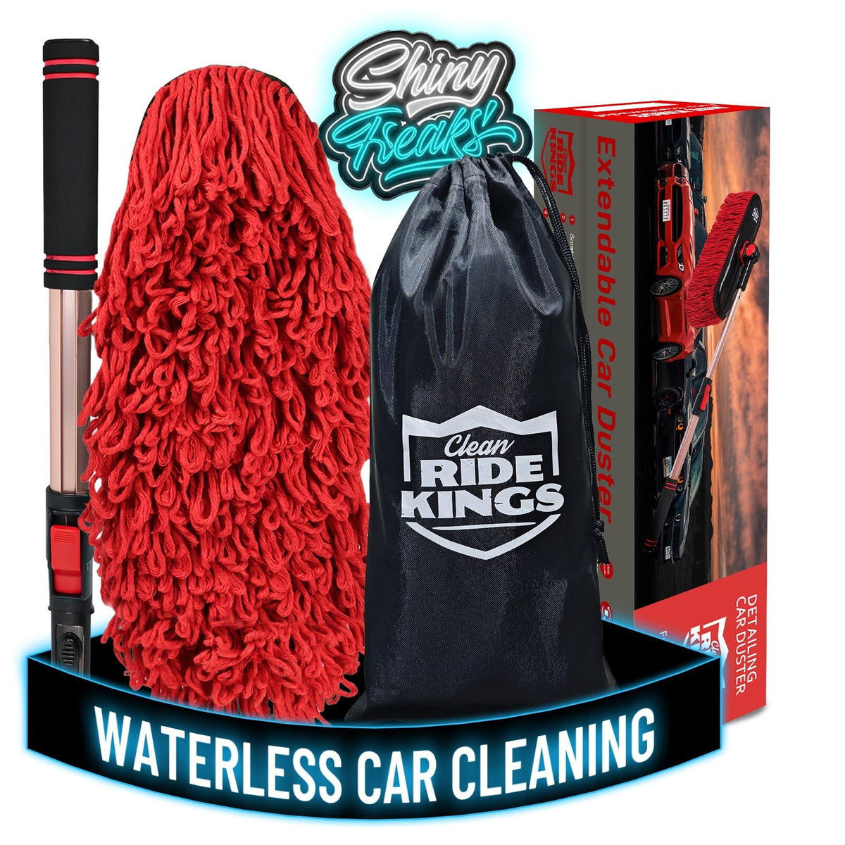 RIDE KINGS duster with extendable handle reaching roofs and windshields