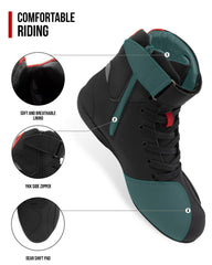 RideIron motorcycle shoes heel and ankle protection close-up for added support