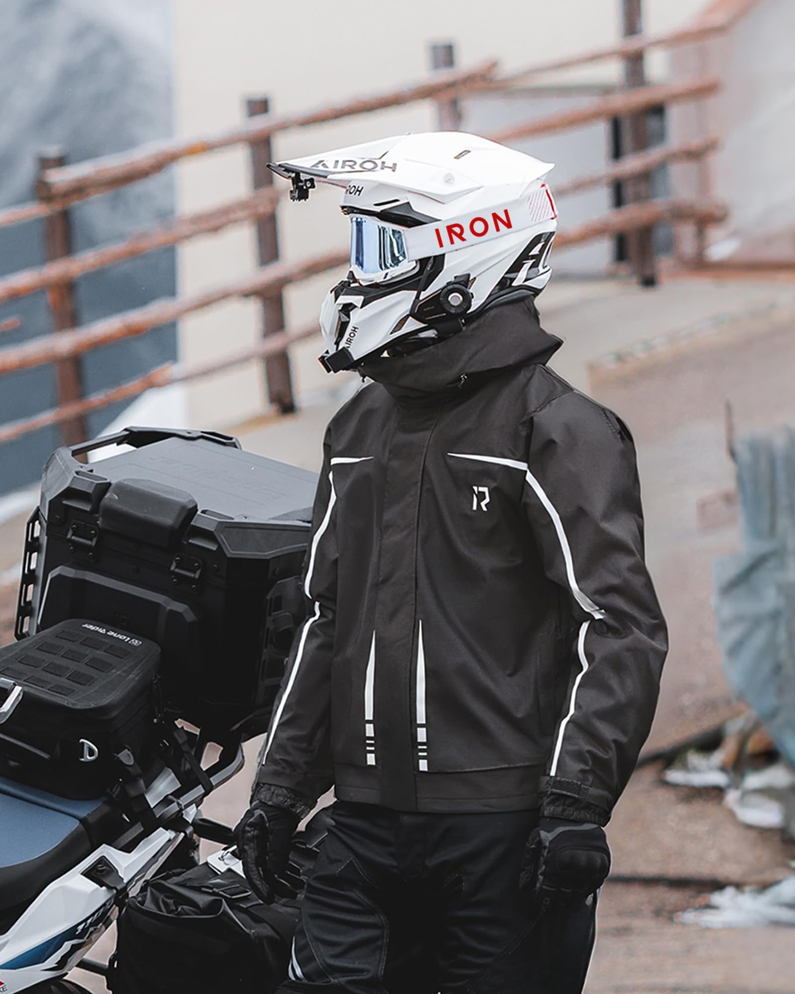 RideIron rain suit versatile for work, rides, and outdoor activities.