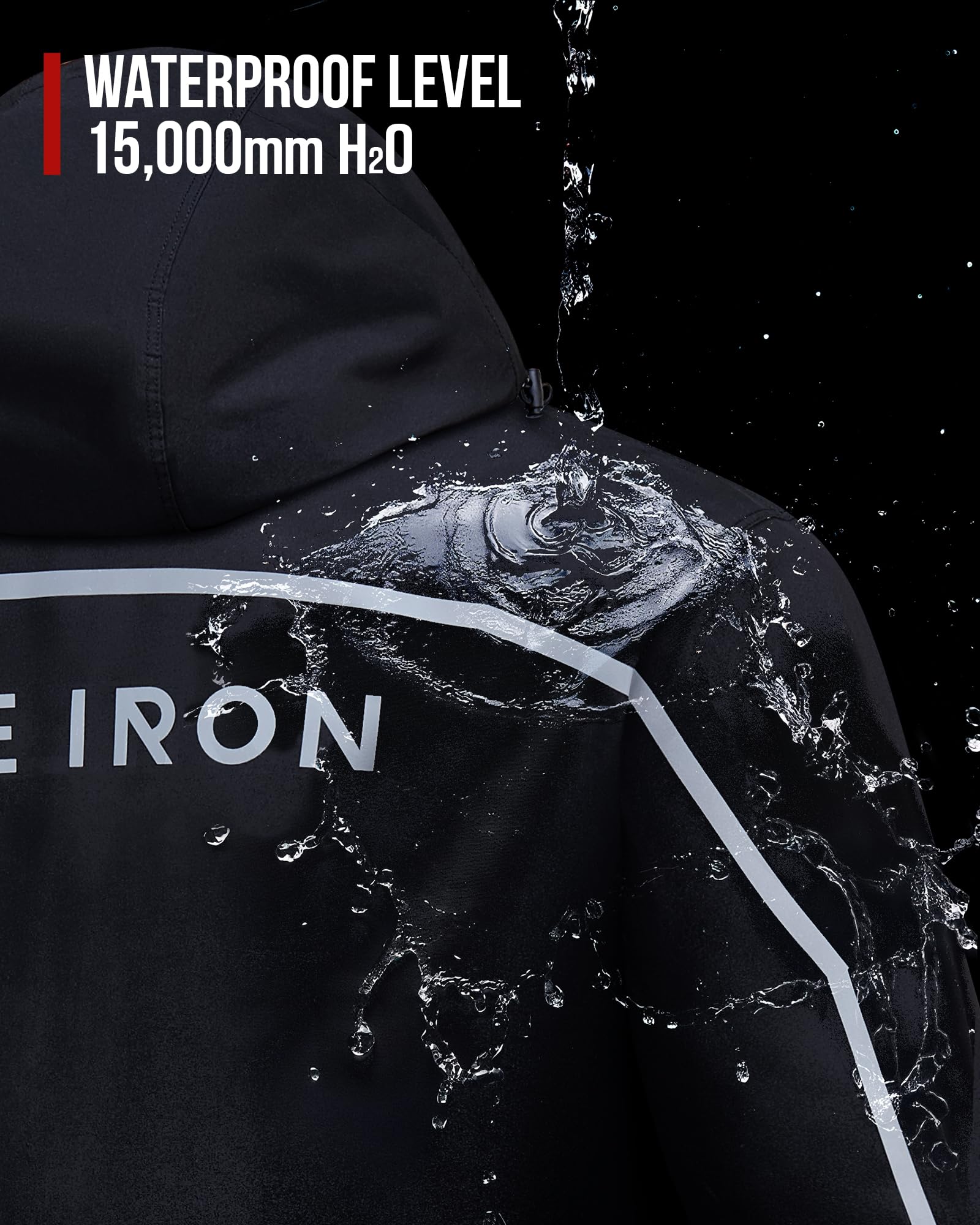 RideIron rain suit reflective strips jacket boosts nighttime visibility.