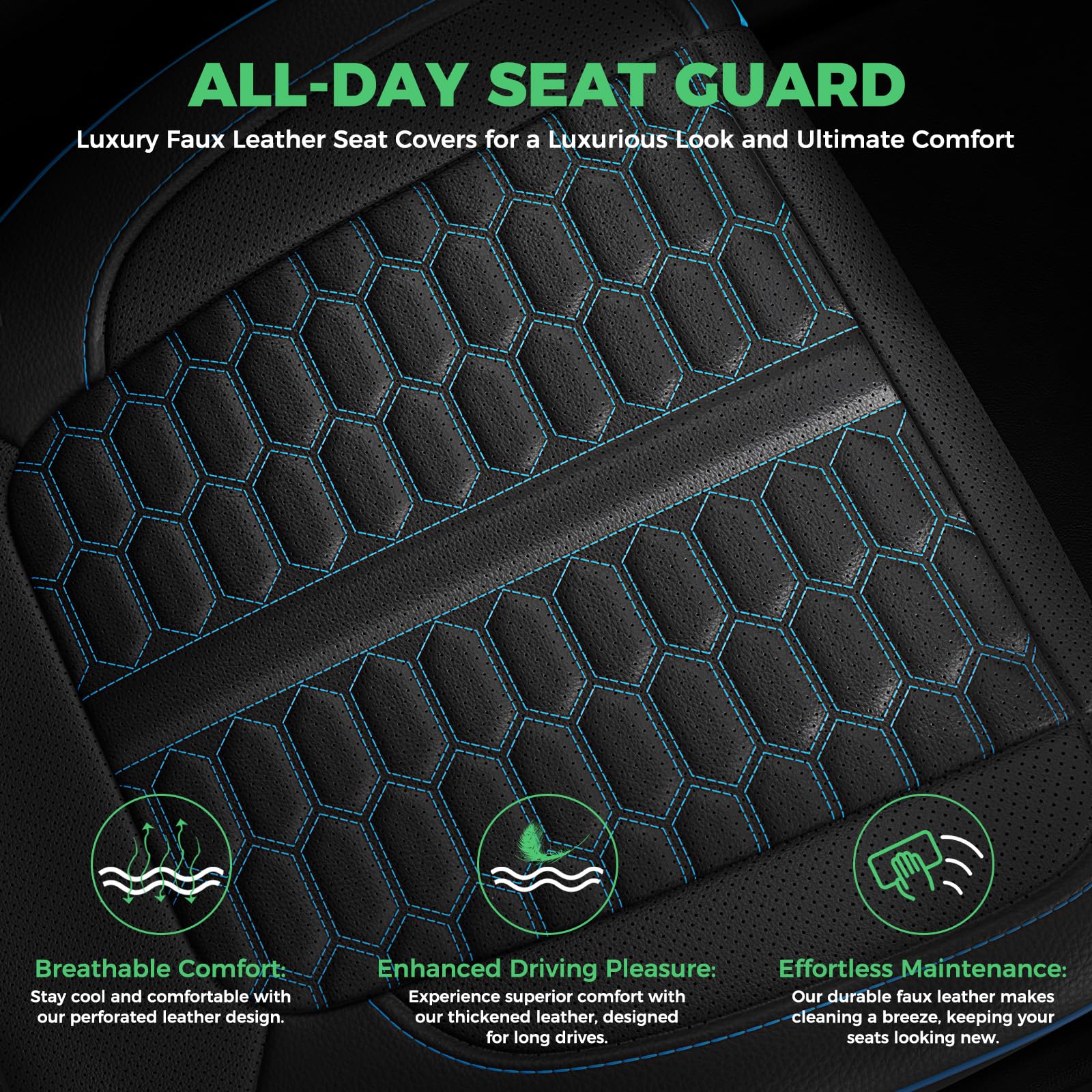 RIDEPOSH airbag-compatible seat cover with precise cutouts