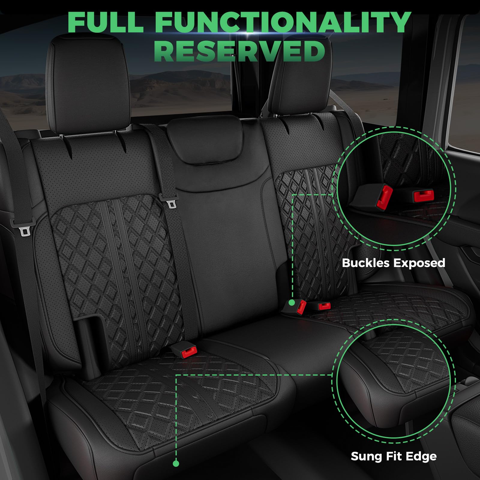 RIDEPOSH airbag-safe seat cover preserves safety features and compatibility.