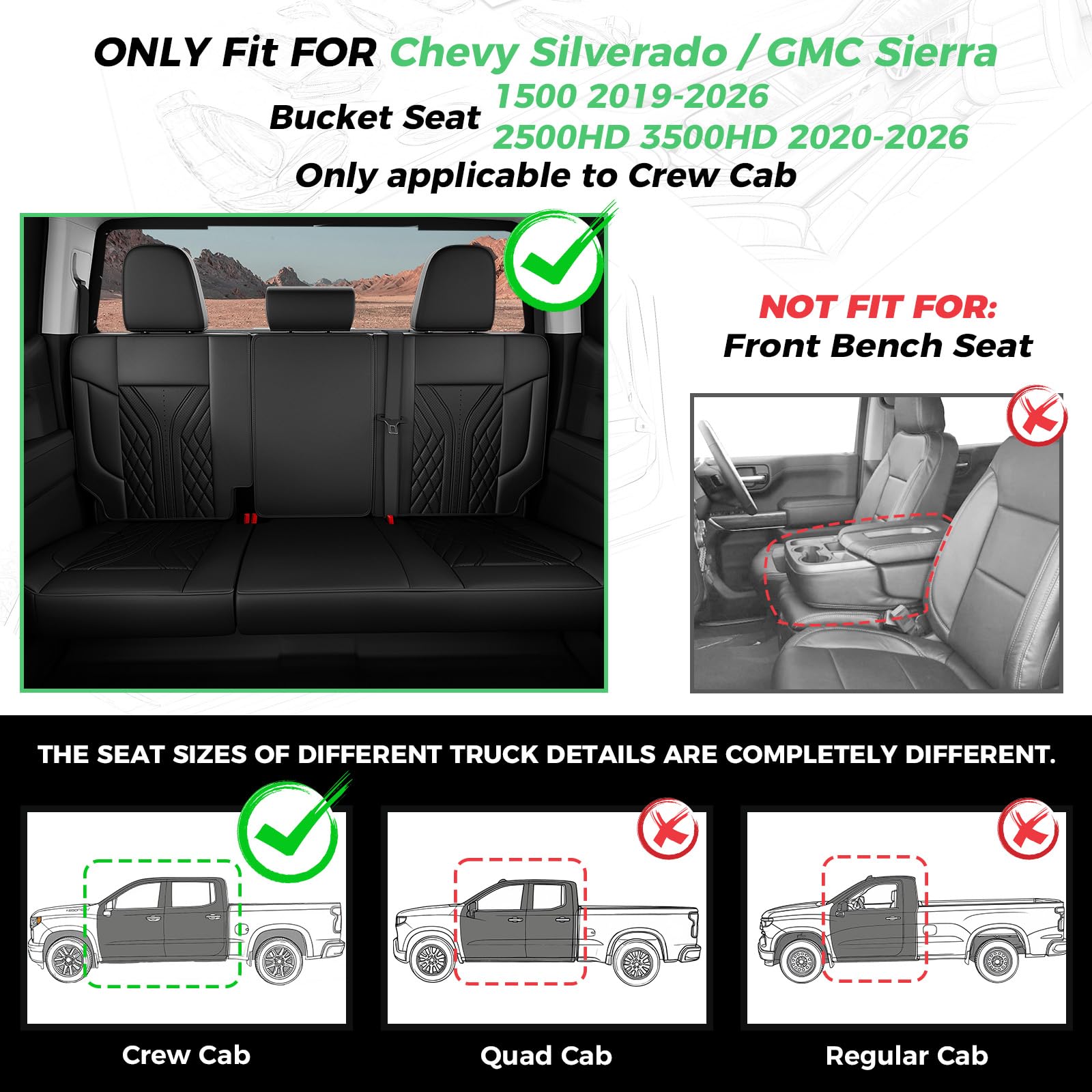 Rideposh Chevy Silverado front seat cover close-up showing fit and texture.