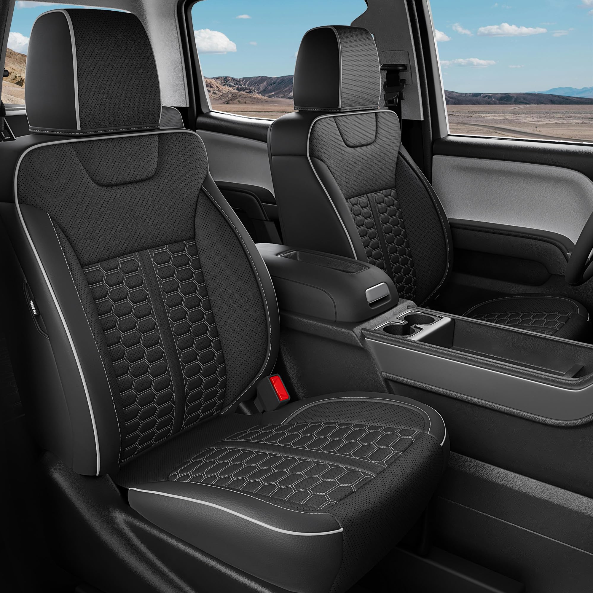 RIDEPOSH front seat cover for Silverado/Sierra protects against spills and wear.