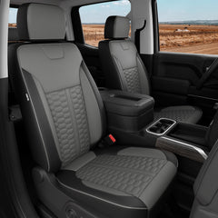 RIDEPOSH custom leather seat covers for Silverado 1500 full set protect seats with a snug, premium fit