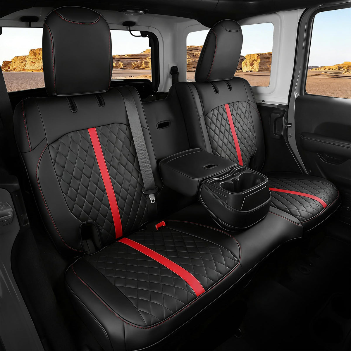 RIDEPOSH Jeep Wrangler 4Door seat covers front fit for rugged driving and protection