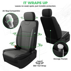 RIDEPOSH seat covers for 2500HD 3500HD crew cab offer full coverage and easy maintenance