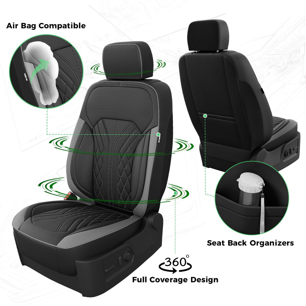 RIDEPOSH GMC Sierra front seat cover with airbag-safe design for safe deployment